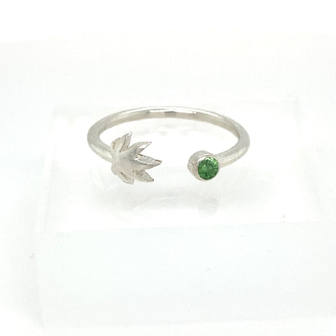 Cannabis Leaf Adjustable Open Ring